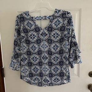 New Directions Top Blouse Bell Sleeves